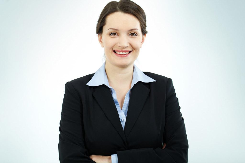 Happy Business Woman Receiving Business Development Plan